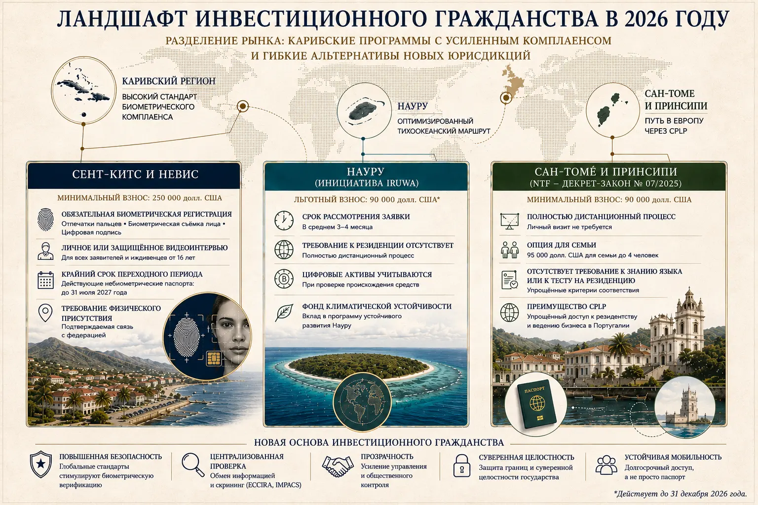 Инфографика ландшафта программ инвестиционного гражданства 2026 года на основе исследования и анализа Alina Scerri